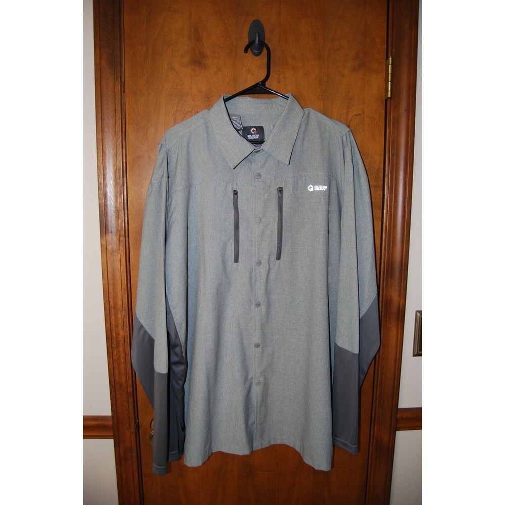 Guide Gear Shirt Mens 2XL Gray Solid Button Up Long Sleeve Insect Shield